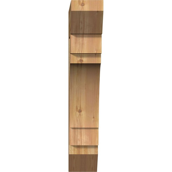 Merced Slat Rough Sawn Bracket, Western Red Cedar, 6W X 26D X 34H